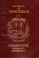 Passport of the Republic of Venezuela, prior to the Bolivarian Republic.