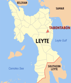 Mapa ning Leyte ampong Tabontabon ilage