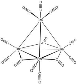 Strukturformel von Tetrarhodiumdodecarbonyl