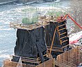 Support posts in construction on the north bank in January 2008