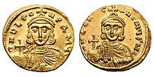 Two gold coins, each depicting a man