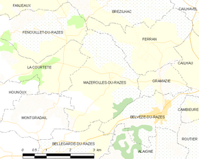 Poziția localității Mazerolles-du-Razès