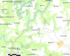 Mapa obce Chalvignac