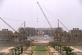 Construcción del complejo de Akshardham