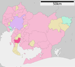 半田市在愛知縣的位置