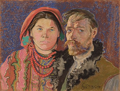 Stanisław Wyspiański Self Portrait with Wife at The Window, 1904