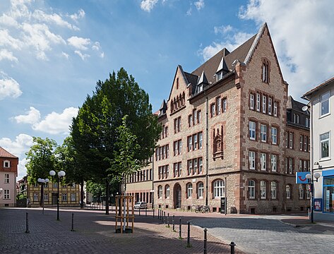 Central building of the city library (Stadtbibliothek) of Göttingen in the 'Thomas-Buergenthal-Haus, Göttingen, Germany.