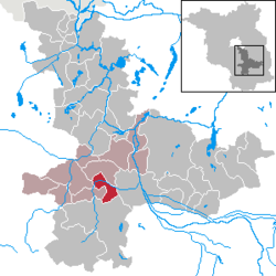 Elhelyezkedése Brandenburg térképén