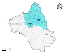 Lassouts dans l'arrondissement de Rodez en 2020.