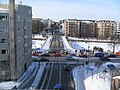 Suljettu Myllysilta Myllytunnelin päältä kuvattuna 7.3.2010