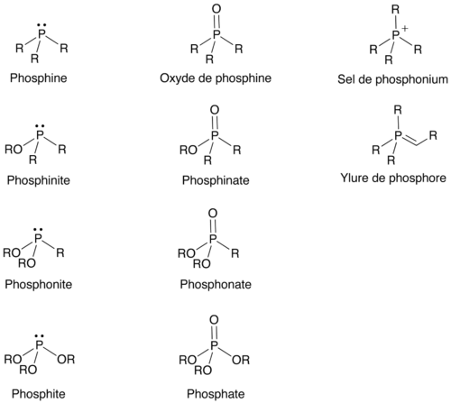 Les diferents classes de compostos organofosforats