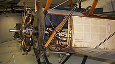 Le Rhône 9C rotatiemotor in een Sopwith Pup