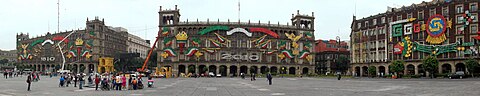 [3]D.F. buildings, Federal District buildings on Zocalo, Mexico City Historic Center, Zocalo