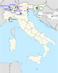 Carte du Tour d'Italie féminin 2015.