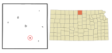 Jewell County Kansas Incorporated and Unincorporated areas Jewell Highlighted.svg