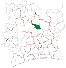 Location in Ivory Coast. Katiola Department has had these boundaries since 2009.