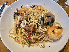 Spaghetti ai frutti di mare ou alla marinara, aux fruits de mer