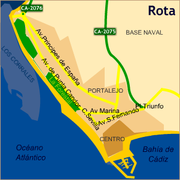 Español: Plano de la villa de Rota