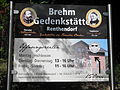 Tafel zu der Brehm-Gedenkstätte