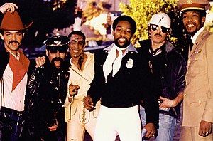 Village People in 1978. From left: Randy Jones, Glenn Hughes, Felipe Rose, Victor Willis, David Hodo, Alex Briley