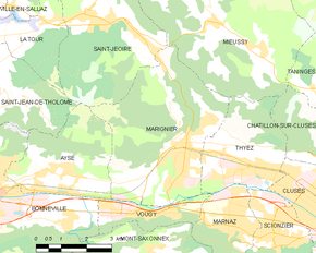 Poziția localității Marignier