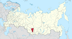 Kemerovo oblasts beliggenhed i Rusland