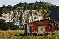 Example of greywacke cliffs, Mangaweka, Nthrn.Manawatu, New Zealand