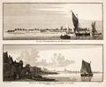 View of Woudrichem and Gorinchem from the Merwede river, The Netherlands. Tirion: Hedendaegsche historie, 1749.