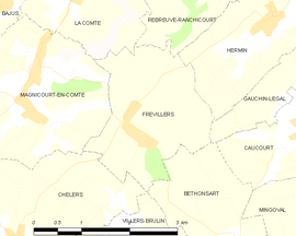 Mapa obce Frévillers