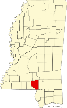 Locatie van Marion County in Mississippi