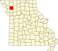 Map of Misuri highlighting DeKalb County