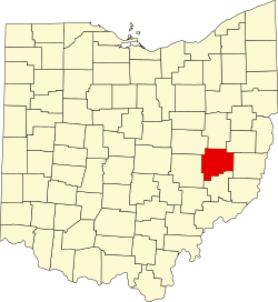 Karte von Guernsey County innerhalb von Ohio