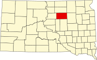 フォーク郡の位置を示したサウスダコタ州の地図