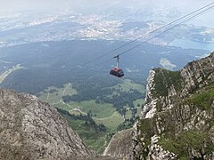 Cable car descending