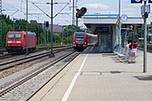 Gleis 5 in Böblingen. Der Bahnsteig wurde auf die Höhe der S-Bahn angepasst.