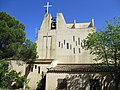 Church of Saint Benedict cross campanile stained glass windows 1975.