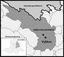 Vyškov-Předměstí na mapě