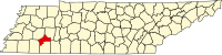 Map of Tennessee highlighting Chester County