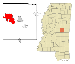 Location of Pearl River, Mississippi