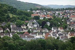 Näkymä Schlossbergiltä Arnsbergin vanhaankaupunkiin.