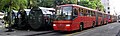 The biarticulated bus in the tube-station