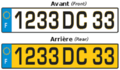 French license plate issued before 2009