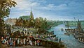 Jan Brueghel vanema "Kermise küla Schelle ääres autoportreega" (1614)