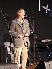 John Dengate with his whistle at the 2004 Illawarra Folk Festival, Jamberoo