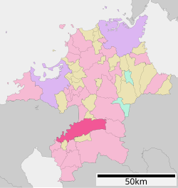 Location of Kurume in Fukuoka Prefecture