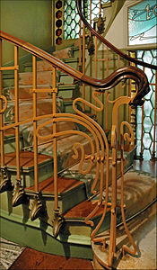 Detail of main stairway of the Castel Béranger