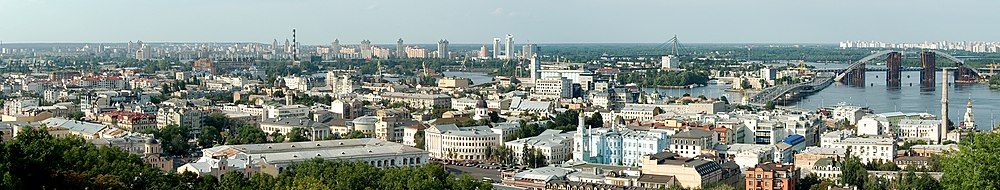 Panoramo pri Podil, un ek la centrala quarteri di Kiyiv.