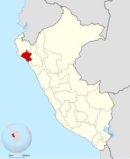 Ligging van Lambayeque in Peru