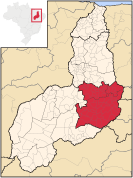 Ligging van de Braziliaanse mesoregio Sudeste Piauiense in Piauí