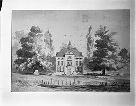 Het gebouw omstreeks 1830